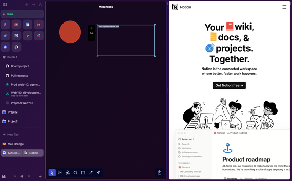 multi ecran browser arc